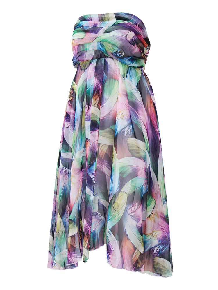 Women-Halter-Multicolor-Feather-Printed-Beach-Chiffon-Dress-1125611