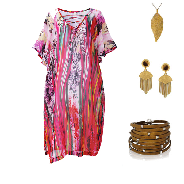 Women-Short-Sleeve-V-Neck-Printed-Side-Split-Summer-Chiffon-Beach-Dress-1125617
