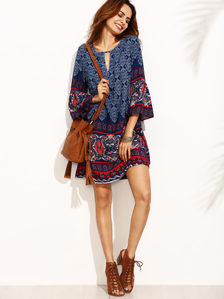 Bohemian-Floral-Trumpet-Sleeve-Mini-Dress-1145950