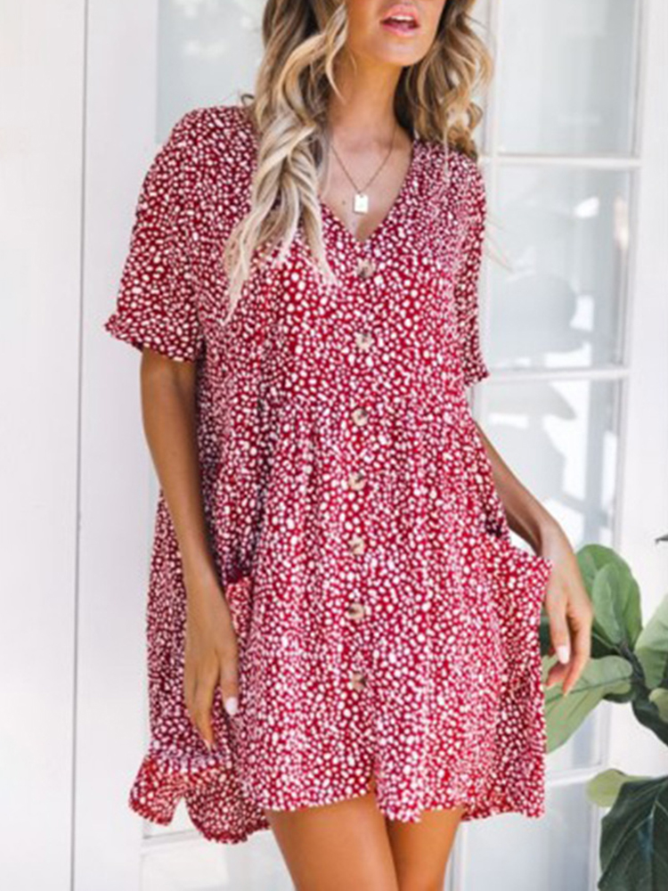 Bohemian-Women-Floral-Printed-Button-Loose-Short-Sleeve-Mini-Dress-1429773