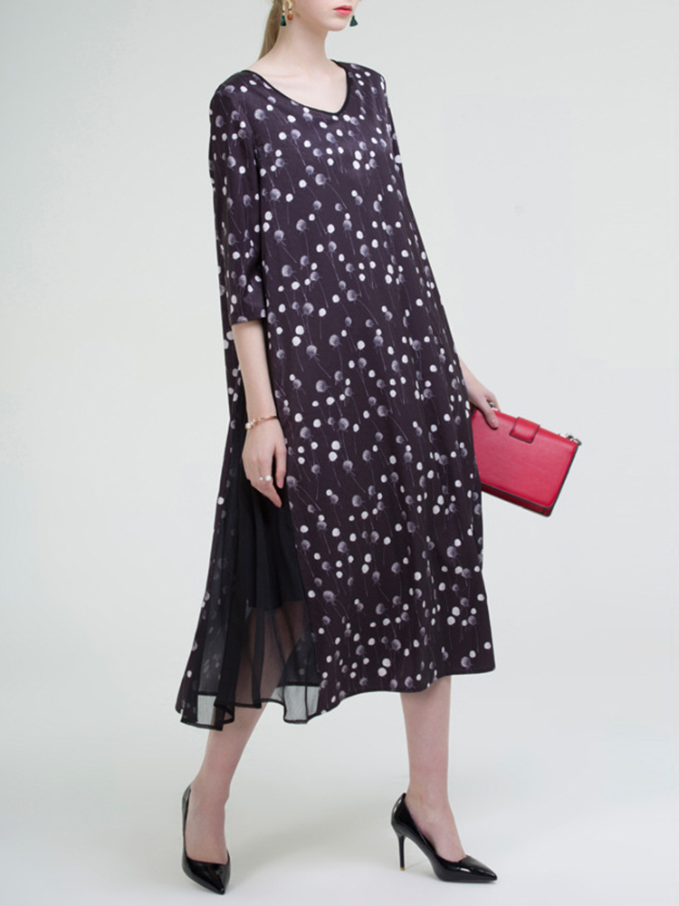Elegant-Women-Printed-V-Neck-Mesh-Stitching-Swing-Dress-1267516
