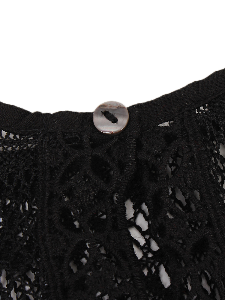 Casual-Women-Vintage-Lace-Stitching-34-Sleeve-Shirt-Dress-1066915