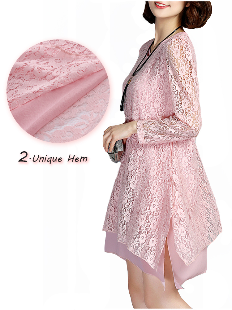 Elegant-Long-Sleeve-O-Neck-Lace-Hollow-Loose-Women-Dress-1088303
