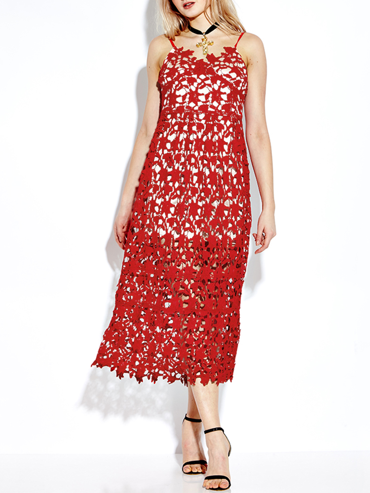 Elegant-Strap-Lace-Crochet-Solid-V-Neck-A-Line-Party-Dress-1030122