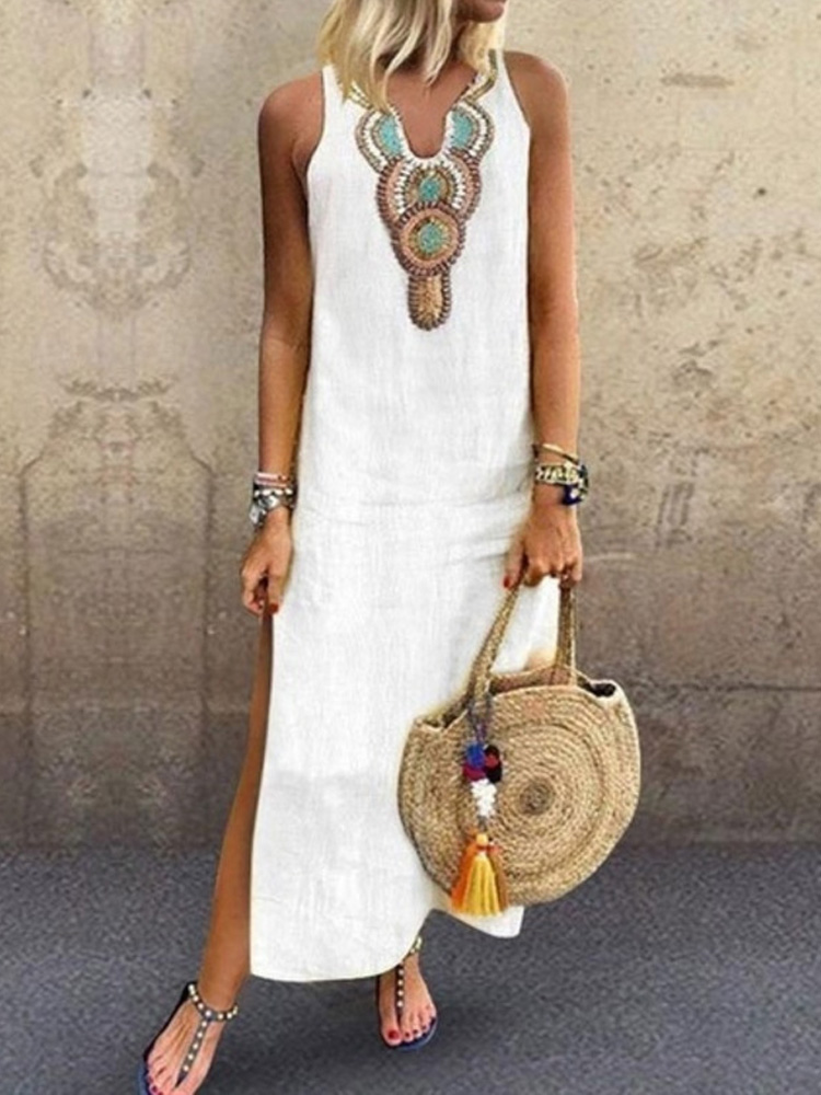 Bohemian-Sleeveless-V-Neck-Floral-Print-Side-Split-Maxi-Dress-1456090