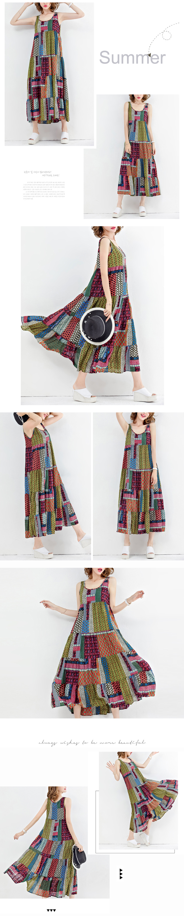 Gracila-Bohemian-Women-Sleeveless-Patchwork-O-Neck-Maxi-Tank-Dress-1166906