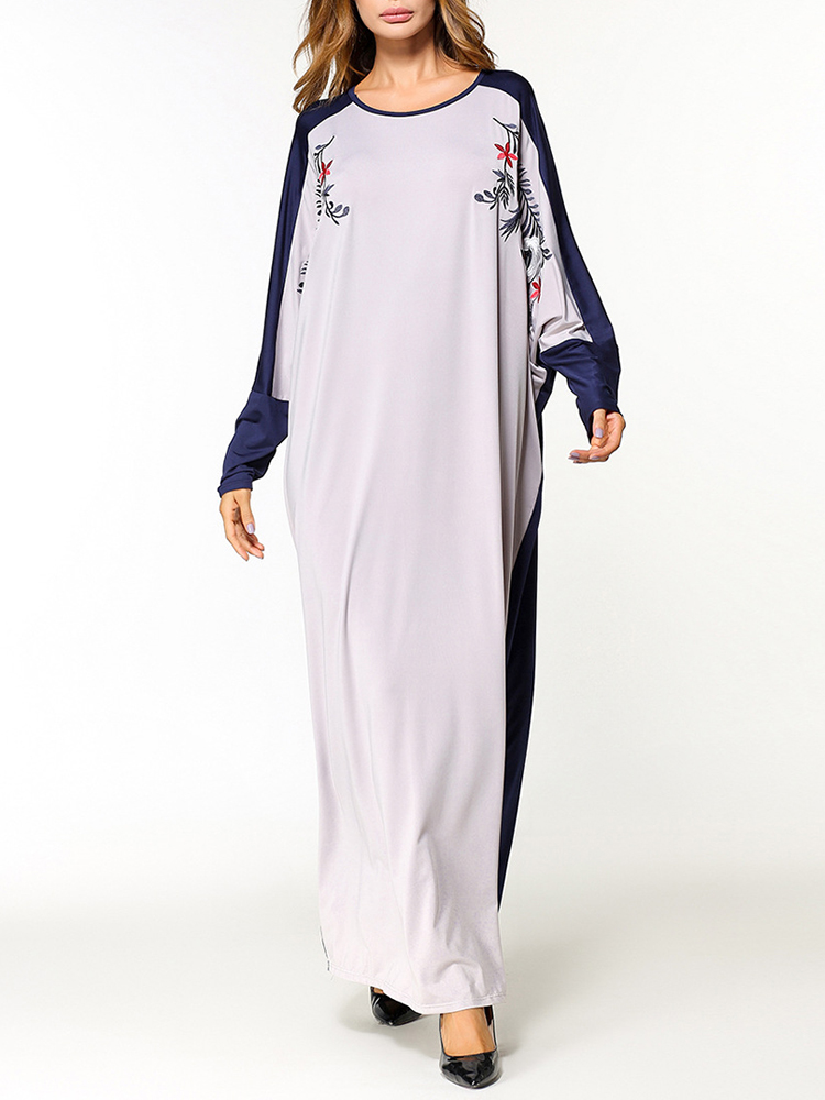 Loose-Women-Floral-Embroidered-Batwing-Sleeve-O-Neck-Maxi-Dress-1252182