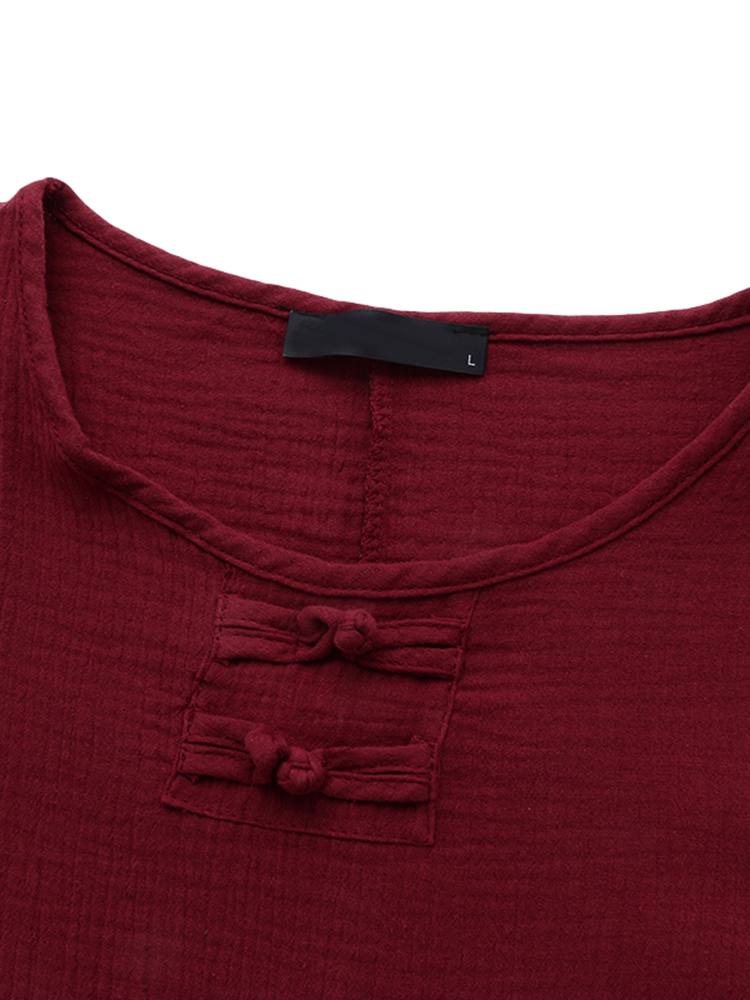 Retro-Women-O-Neck-Long-Sleeve-Solid-Color-Pocket-Maxi-Dress-1261953