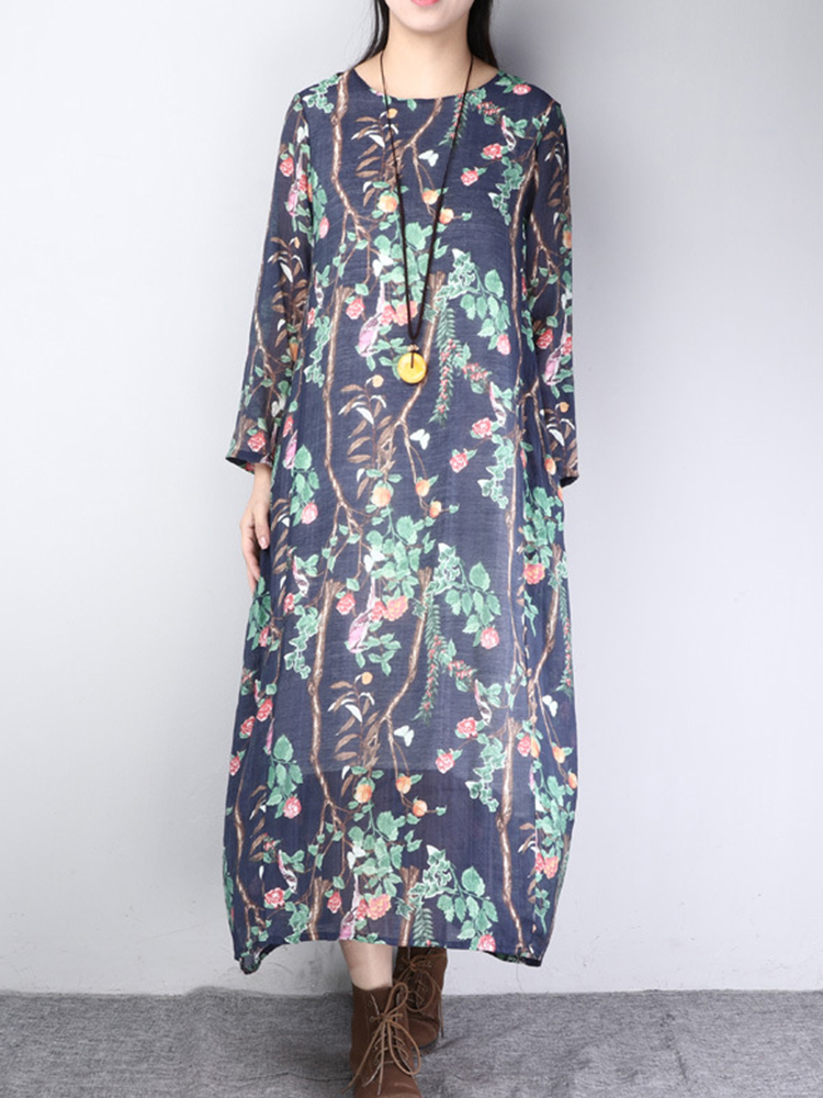 Vintage-Women-Floral-Printed-Side-Pocket-O-Neck-Maxi-Dress-1275766