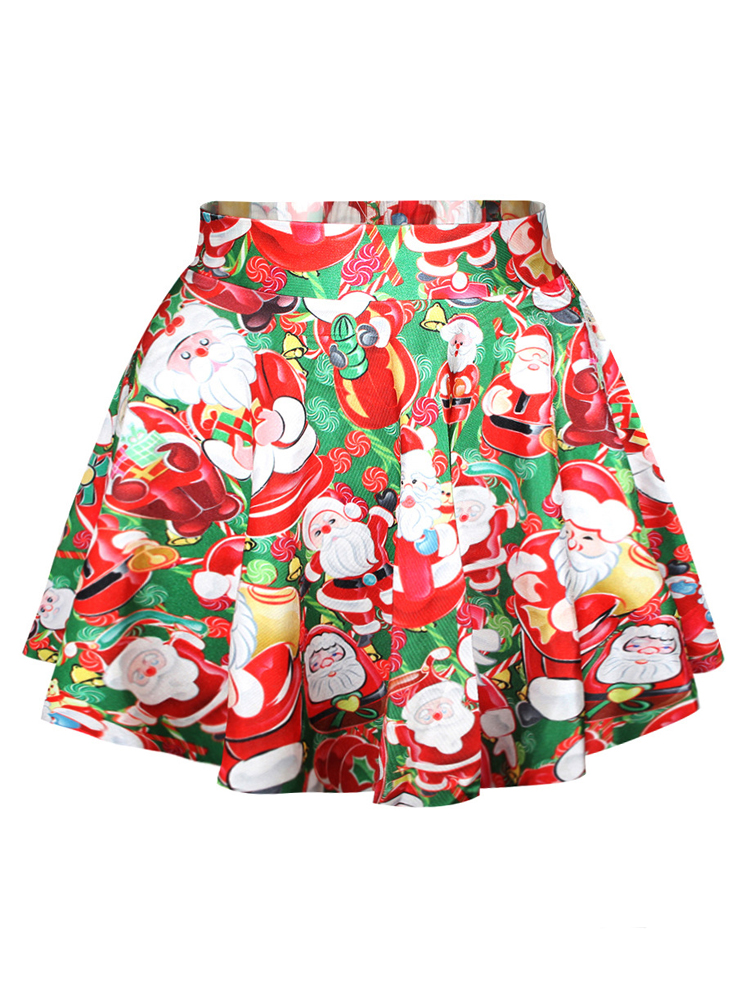 Christmas-Printing-Santa-Claus-High-waisted-Women-Puff-Skirts-1105010