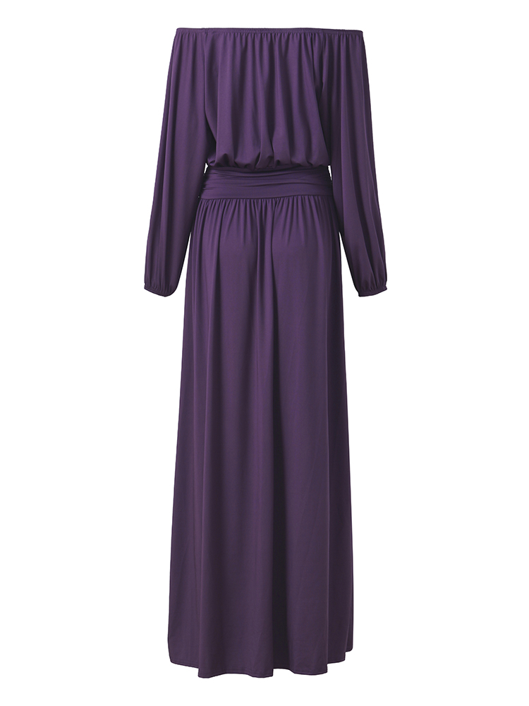 Elegant-Solid-Long-Sleeve-Vintage-Waist-Pleated-Women-Maxi-Dress-1111138