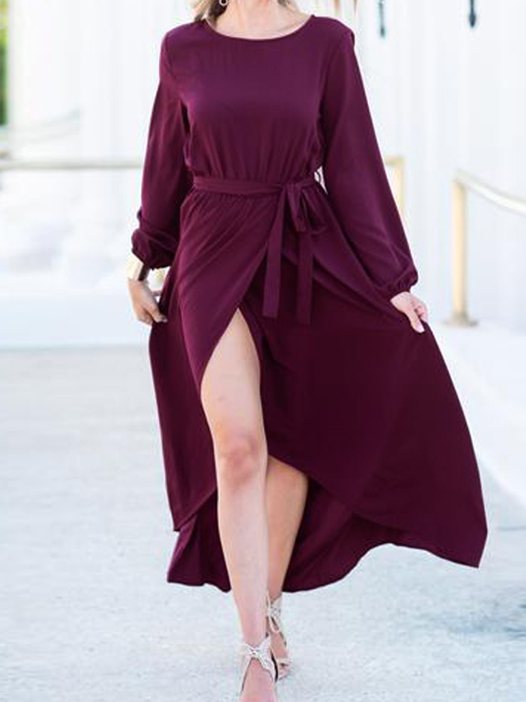 Elegant-Women-High-Split-Front-Cross-Irregular-Hem-Long-Sleeve-Dress-with-Belt-1381821