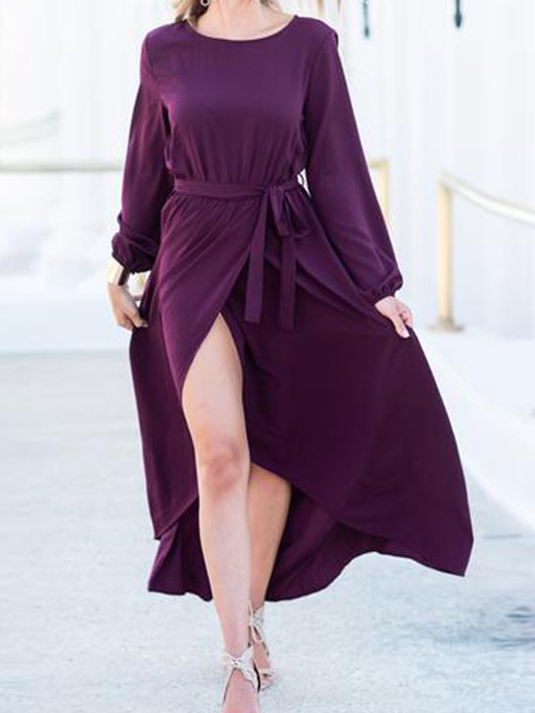 Elegant-Women-High-Split-Front-Cross-Irregular-Hem-Long-Sleeve-Dress-with-Belt-1381821