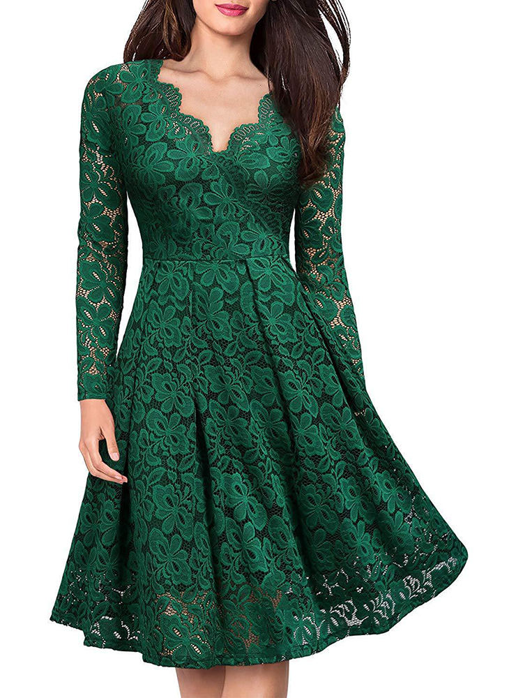 Elegant-Women-Lace-Hollow-Out-V-Neck-Dress-1415026