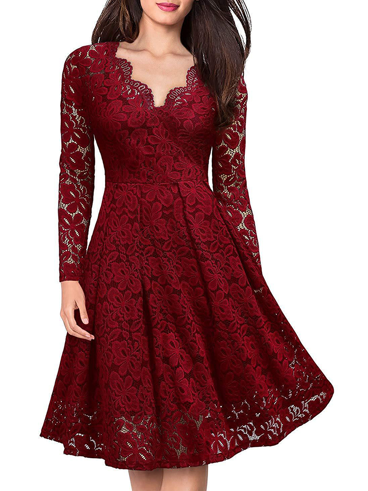Elegant-Women-Lace-Hollow-Out-V-Neck-Dress-1415026
