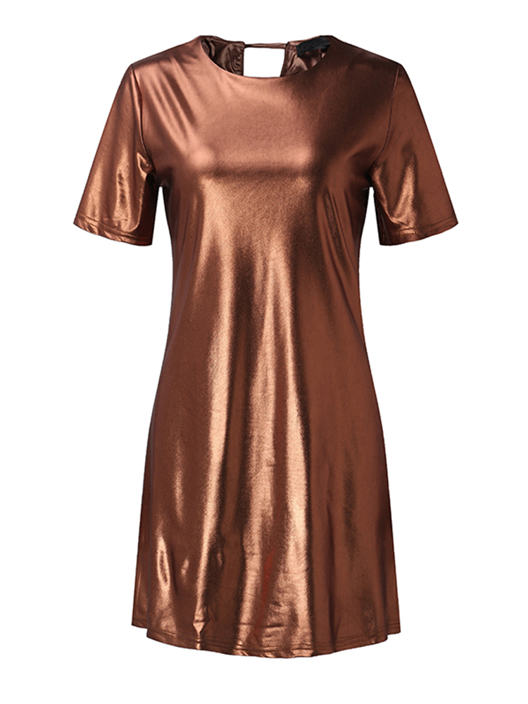 Stylish-Women-Short-Sleeve-Crew-Neck-Metallic-T-shirt-Dresses-1158101