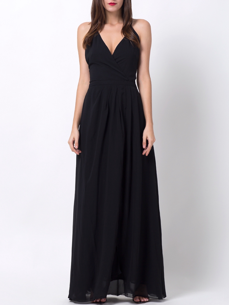 Black-Sexy-Backless-Split-Hem-V-neck-Maxi-Dresses-1137951