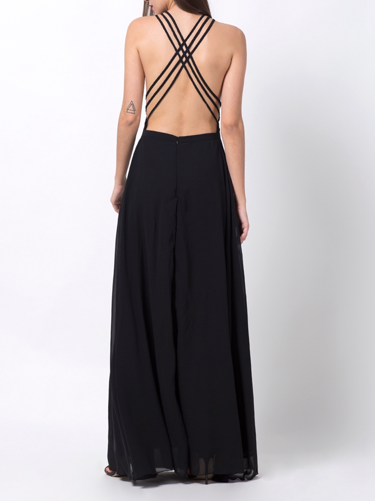 Black-Sexy-Backless-Split-Hem-V-neck-Maxi-Dresses-1137951