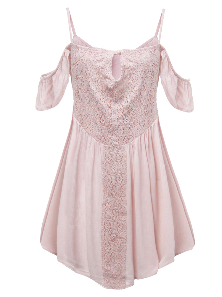 Sexy-Lace-Trim-Off-Shoulder-Hollow-Out-Pleats-Mini-Dress-1057525