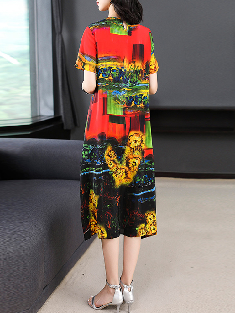 Elegant-Women-Print-Short-Sleeve-Dress-1423514