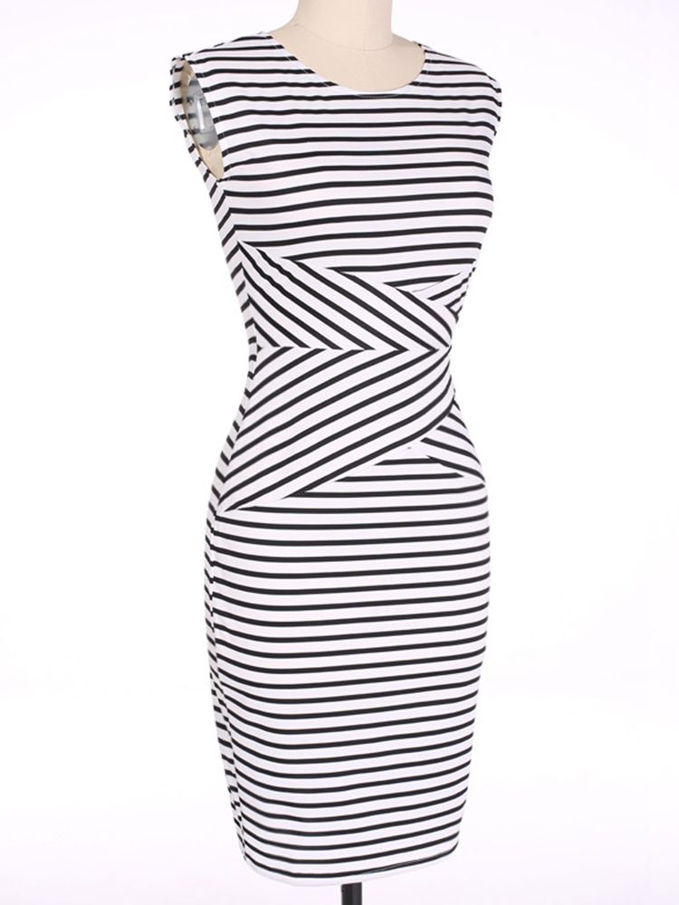 Elegant-Women-Sleeveless-Striped-O-Neck-Slim-Pencil-Dresses-994020