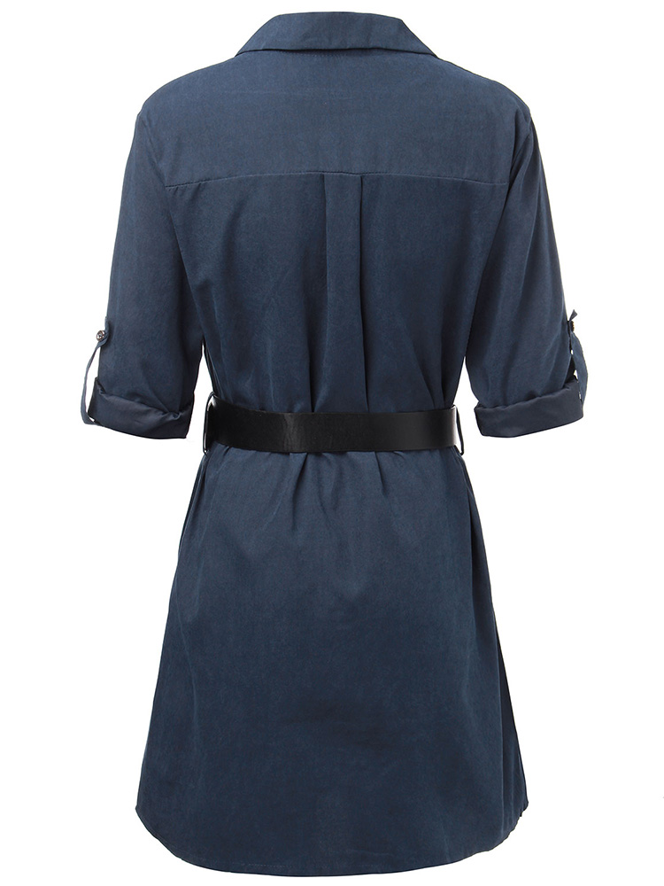 Elegant-Work-Pocket-Lapel-Shirt-Dress-For-Women-With-Belt-1043407