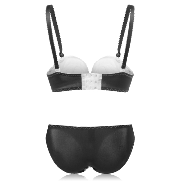 Lace-Floral-Half-Cup-Padded-Gather-Rims-Sexy-Adjustable-Bra-Set-1303176