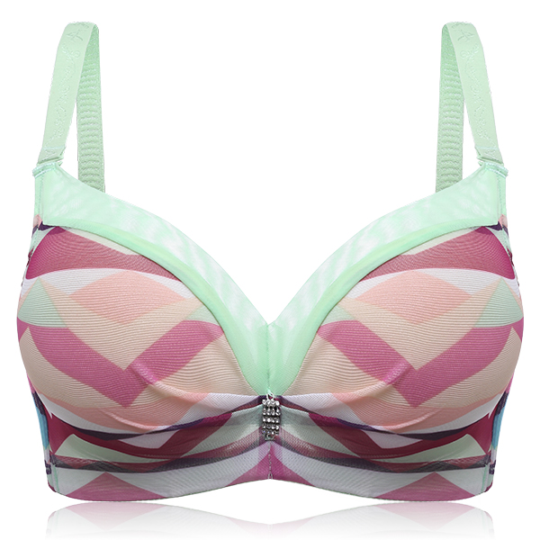 Camouflage-Plunge-Mid-Thick-Comfortable-Push-Up-Bra-1208239