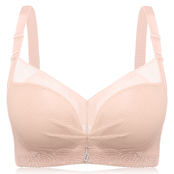 Lace-Embroidery-Mesh-Gather-Breathable-Plunge-Wireless-Bra-1368212