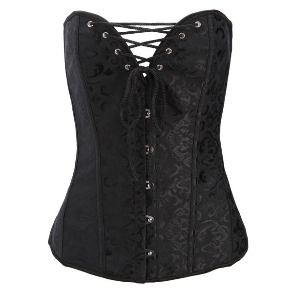 Black-Steel-Overbust-Print-Waist-Training-Corset-926595