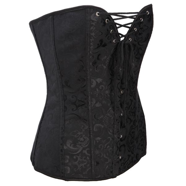 Black-Steel-Overbust-Print-Waist-Training-Corset-926595