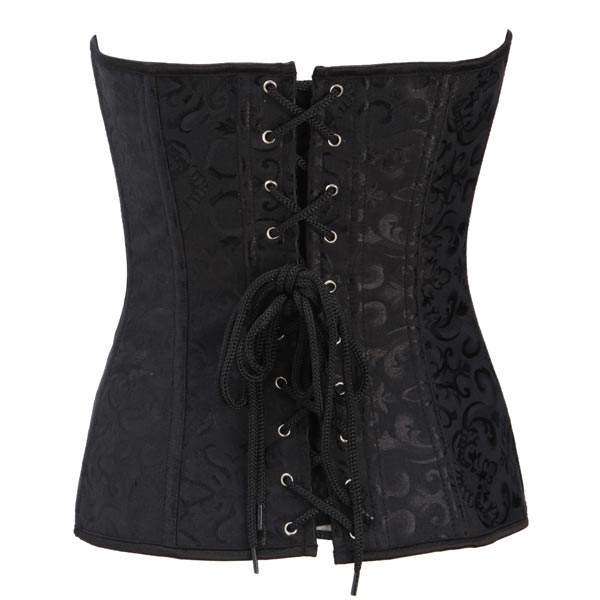 Black-Steel-Overbust-Print-Waist-Training-Corset-926595