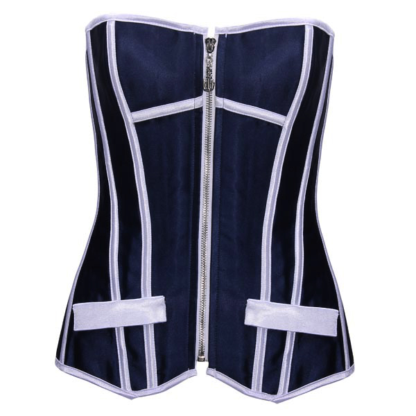 Blue-White-Striped-Comfortable-Women-Corset-920533