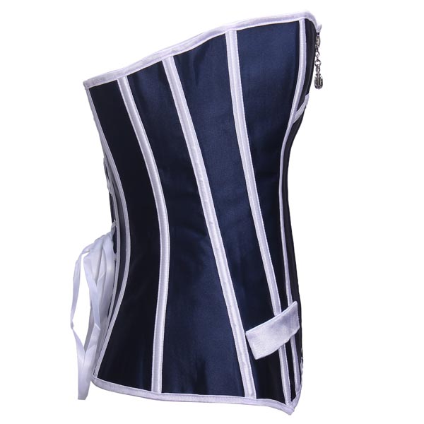 Blue-White-Striped-Comfortable-Women-Corset-920533