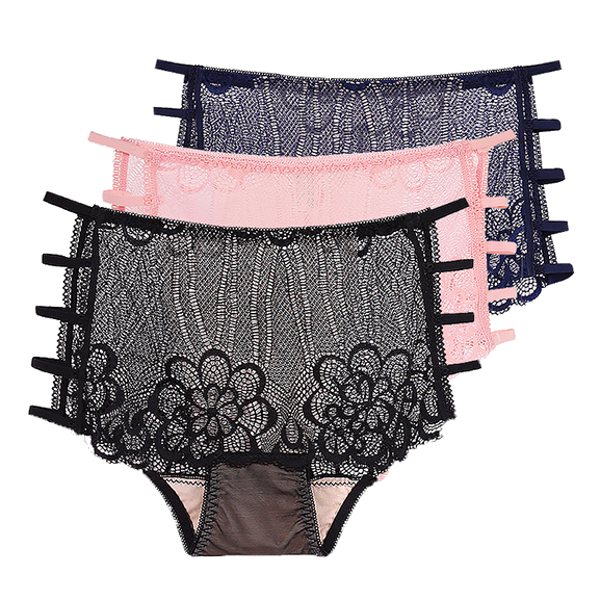 3-Pcs-Lace-trim-Side-Rope-Hollow-Out-Mid-Waist-Solid-Color-Breathable-Panties-1173100