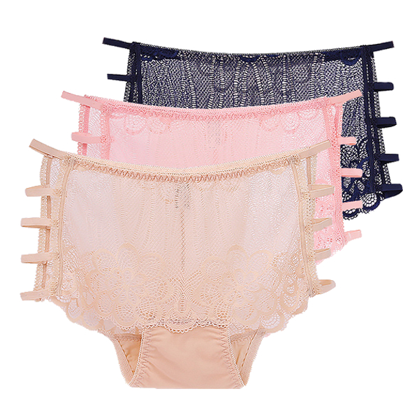 3-Pcs-Lace-trim-Side-Rope-Hollow-Out-Mid-Waist-Solid-Color-Breathable-Panties-1173100