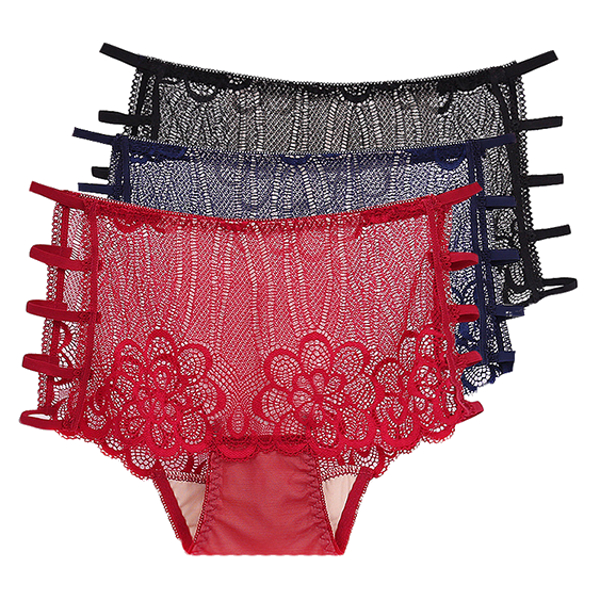 3-Pcs-Lace-trim-Side-Rope-Hollow-Out-Mid-Waist-Solid-Color-Breathable-Panties-1173100