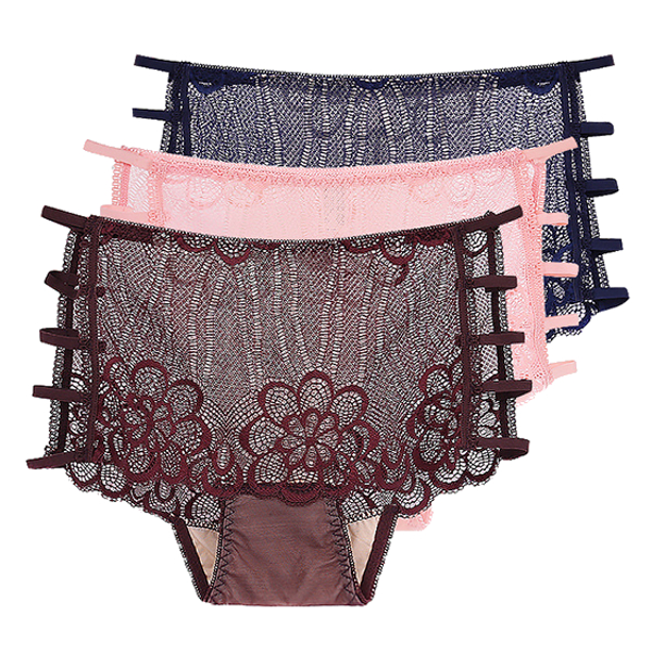 3-Pcs-Lace-trim-Side-Rope-Hollow-Out-Mid-Waist-Solid-Color-Breathable-Panties-1173100