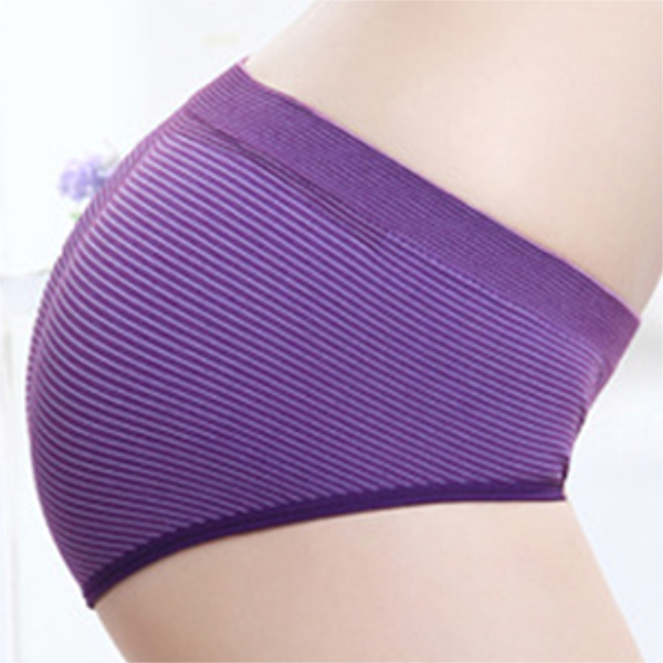 Comfort-Striped-Pattern-Seamless-Lycra-Cotton-Breathable-Hips-Up-Low-Rise-Panties-Briefs-1110635