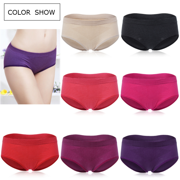 Comfort-Striped-Pattern-Seamless-Lycra-Cotton-Breathable-Hips-Up-Low-Rise-Panties-Briefs-1110635