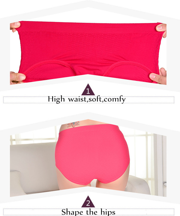 M-XL-Women-High-Waist-Cotton-Briefs-Seamless-Lace-Foot-Soft-Comfy-Panties-1055112