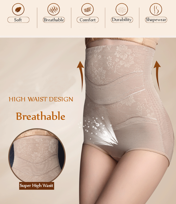 Comfort-Flower-Printed-Hip-Lifting-Super-High-Waist-Slim-Thin-Breathable-Shapewear-1167298