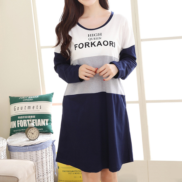 Comfy-Casual-Home-Dress-Long-Sleeve-Round-Collar-Cartoon-Pattern-Soft-Nightdress-For-Momen-1094843