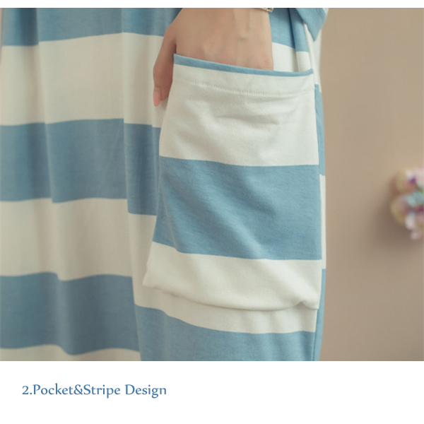 Cozy-Soft-Stripe-Long-Sleeve-Homewear-Round-Collar-Breathable-Sleepwear-1088090