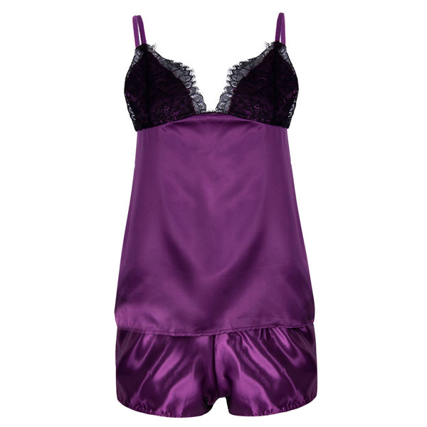 Sexy-Silk-Bowknet-Back-Suspender-Pajamas-Set-Temptation-Lace-Short-Sleepwear-1039092