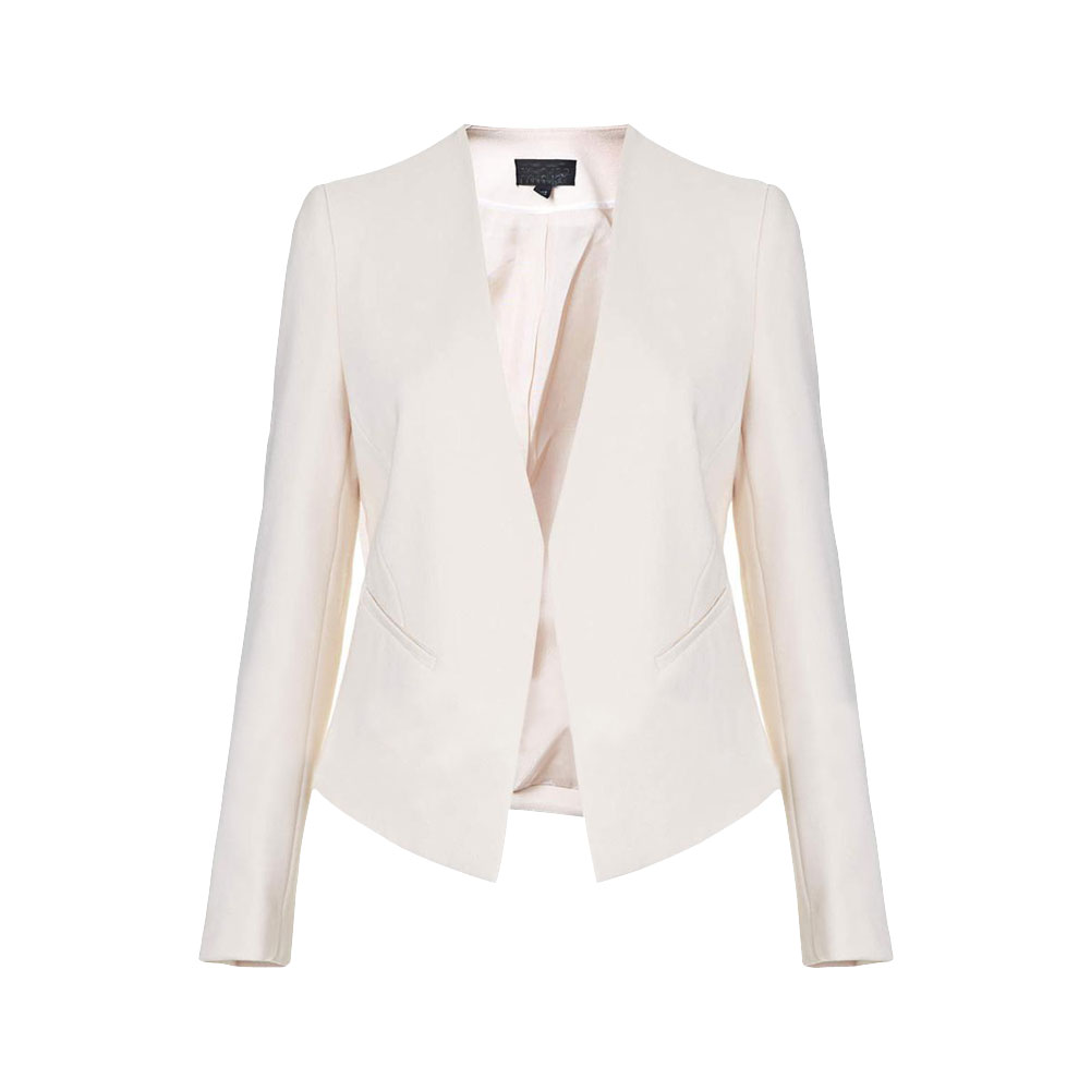 Women-Elegant-Brief-V-neck-No-Button-Pocket-OL-Work-Short-Blazer-1039581