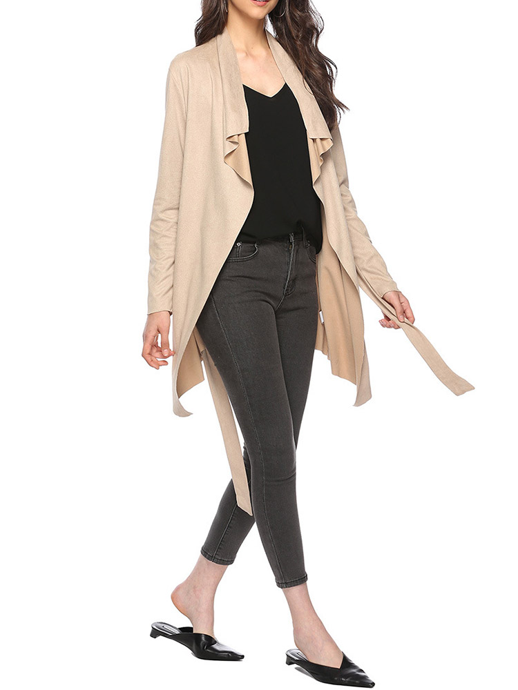 Casual-Women-Long-Sleeve-Lapel-Irregular-Hem-Cardigans-with-Belt-1348617