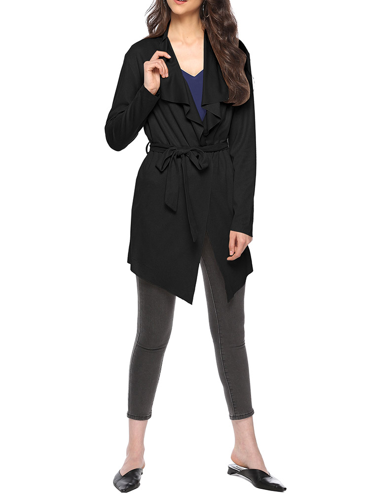 Casual-Women-Long-Sleeve-Lapel-Irregular-Hem-Cardigans-with-Belt-1348617