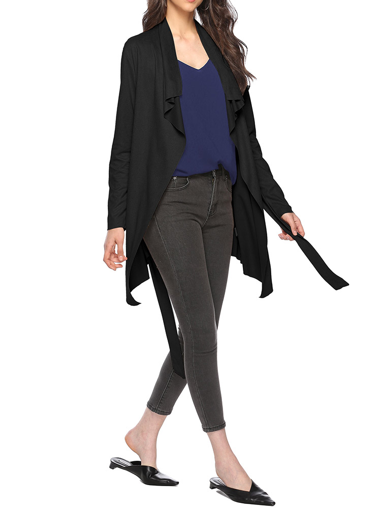 Casual-Women-Long-Sleeve-Lapel-Irregular-Hem-Cardigans-with-Belt-1348617