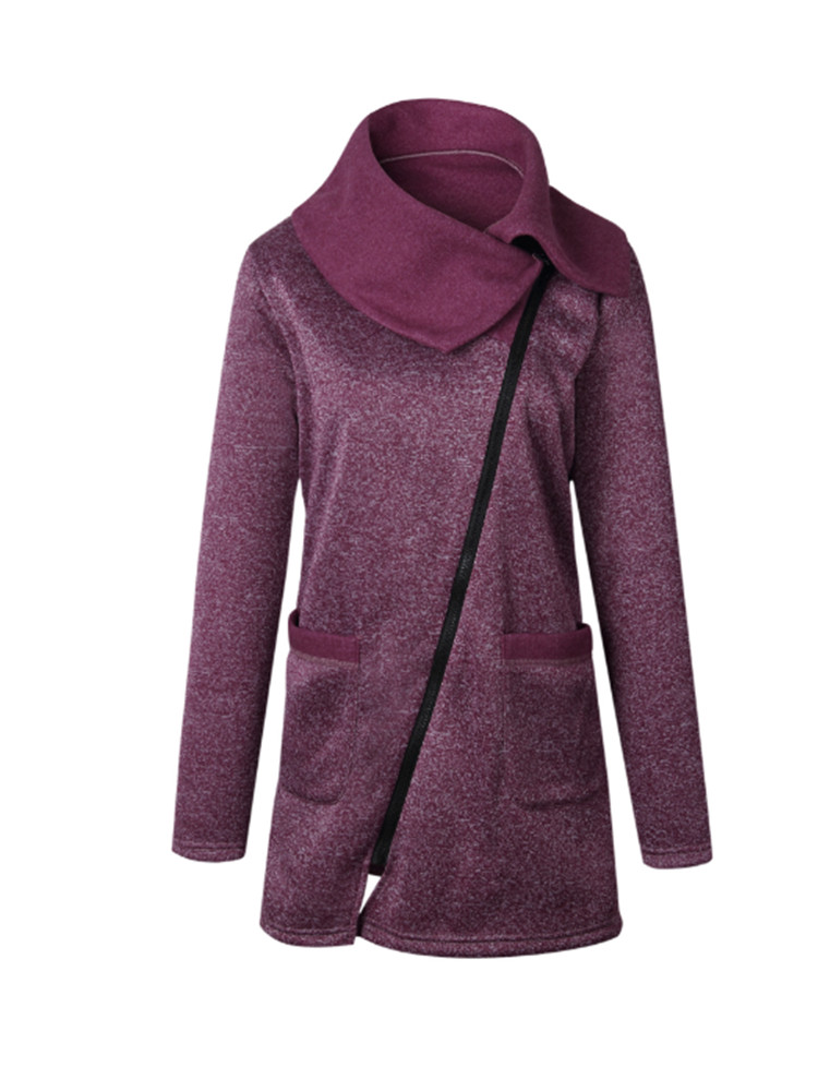 Casual-Loose-Women-Zipper-Turn-Down-Collar-Long-Sleeve-Coats-1203928